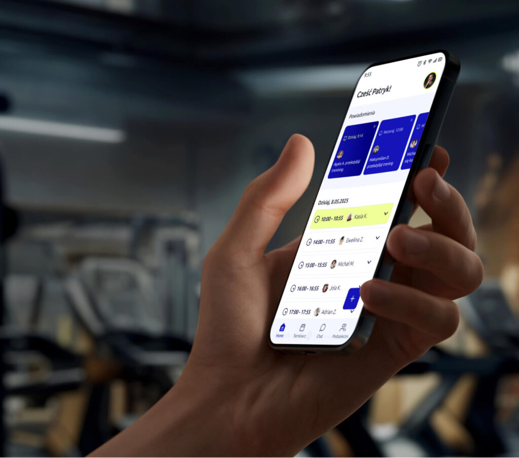InSession - aplikacja dla trenera personalnego na telefonie
